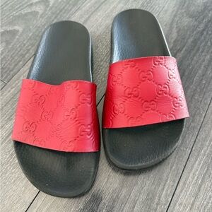 red gucci slides 100% authentic